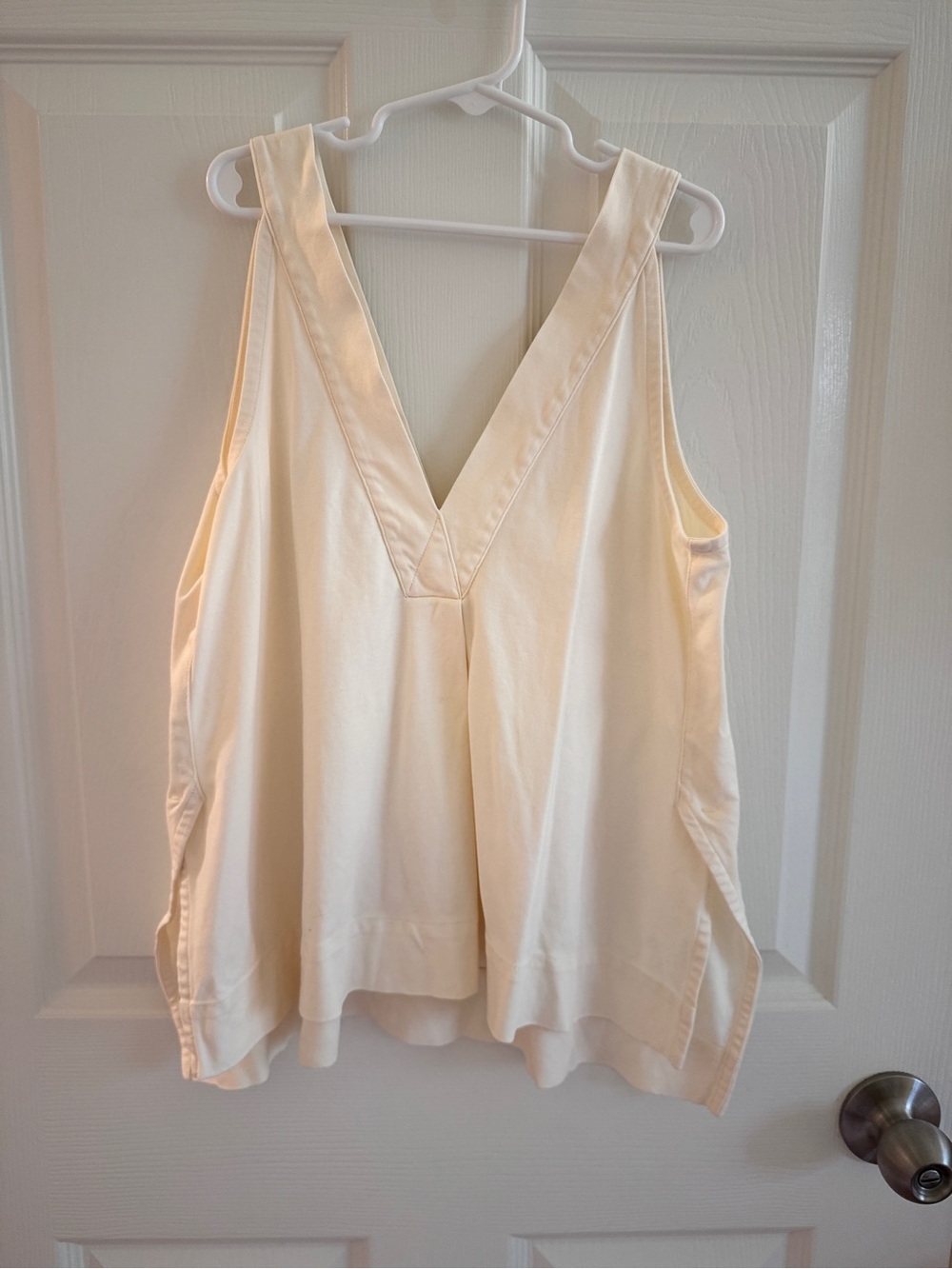 Madewell Cream V-Neck Swing Tank Top